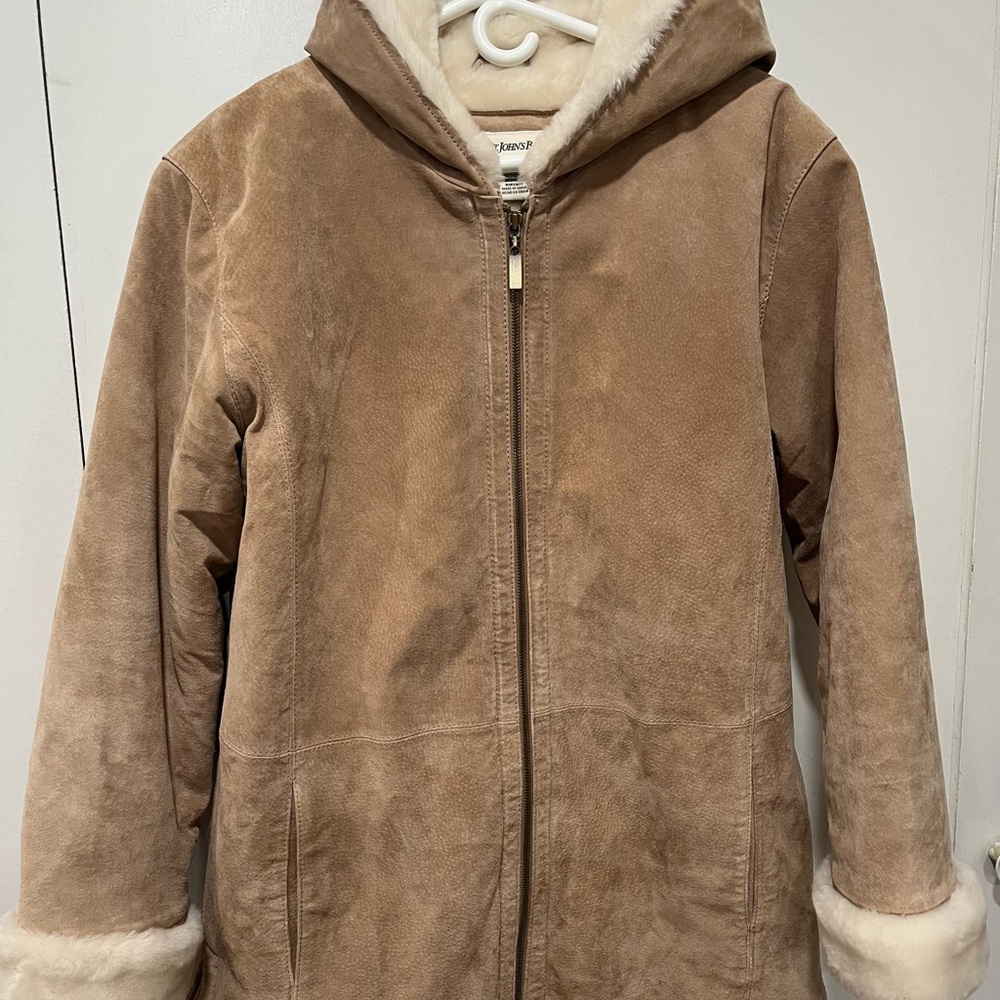Suede, like new leather jacket/coat